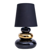 Handcrafted Artisan Table Lamp in Luxurious Black and Gold