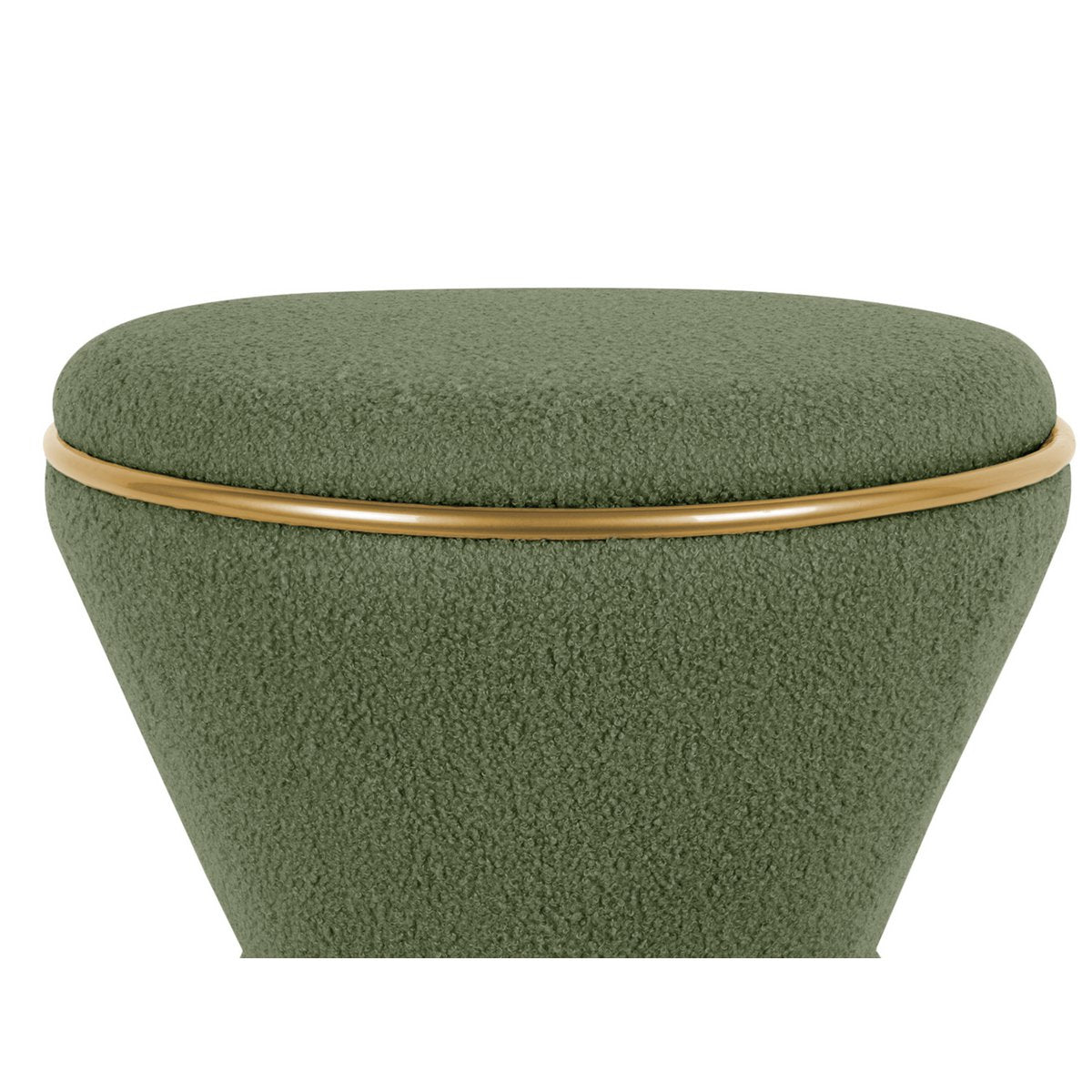 Gustar pouf in soft green fabric