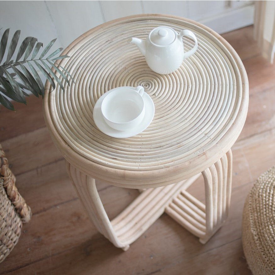 Handcrafted Luxury Rattan Side Table - Timeless Artisan Design