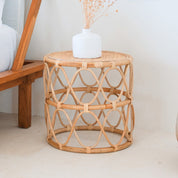 Luxury Handmade Rattan Side Table - Timeless Artisan Design