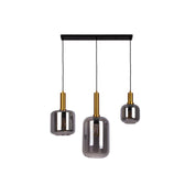 Handcrafted Luxury Black Metal and Glass Pendant Light Fixture
