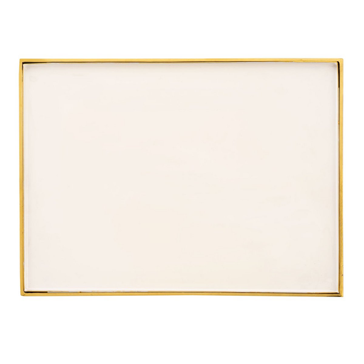 Handcrafted Luxury White Side Table with Gold Metal Design