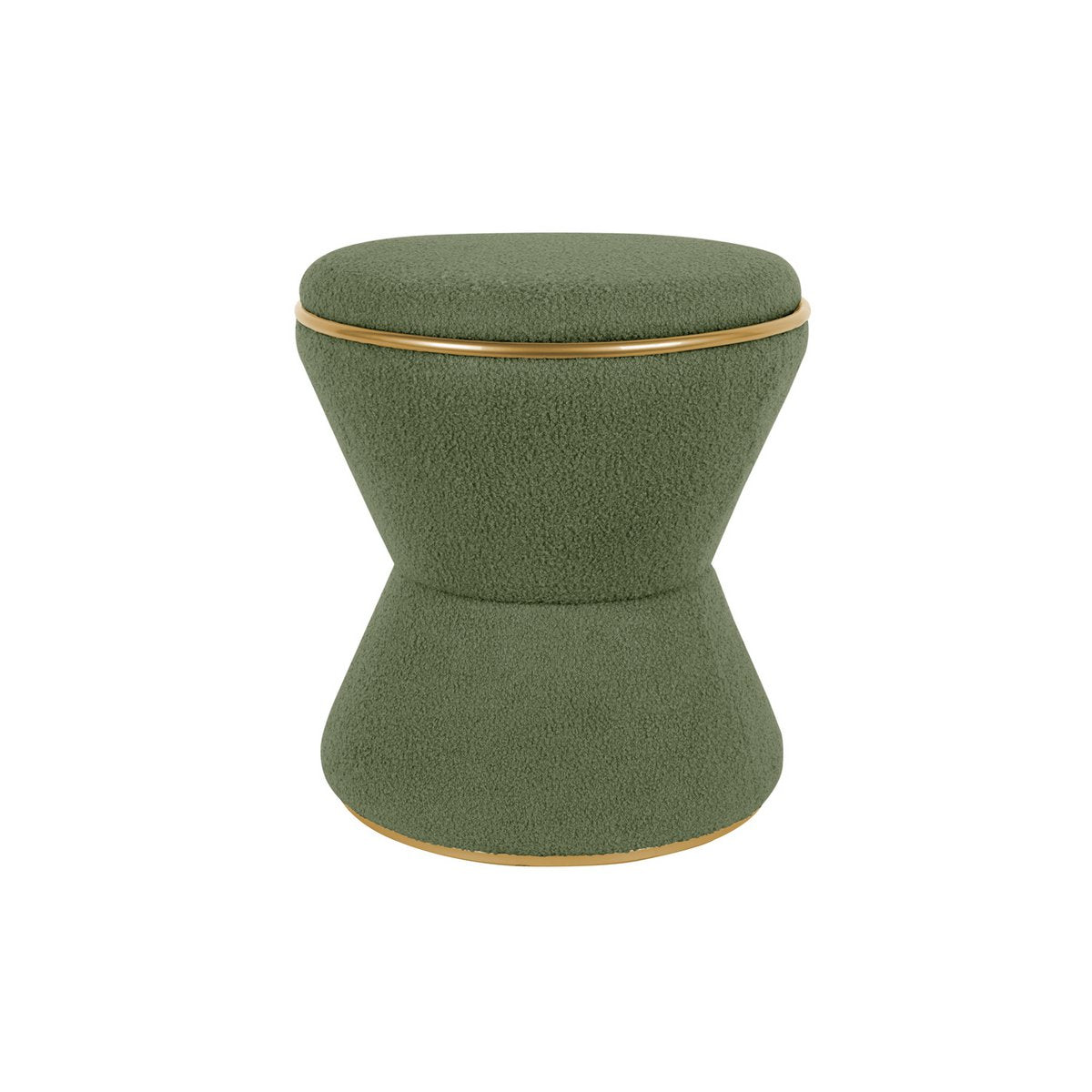 Gustar pouf in soft green fabric