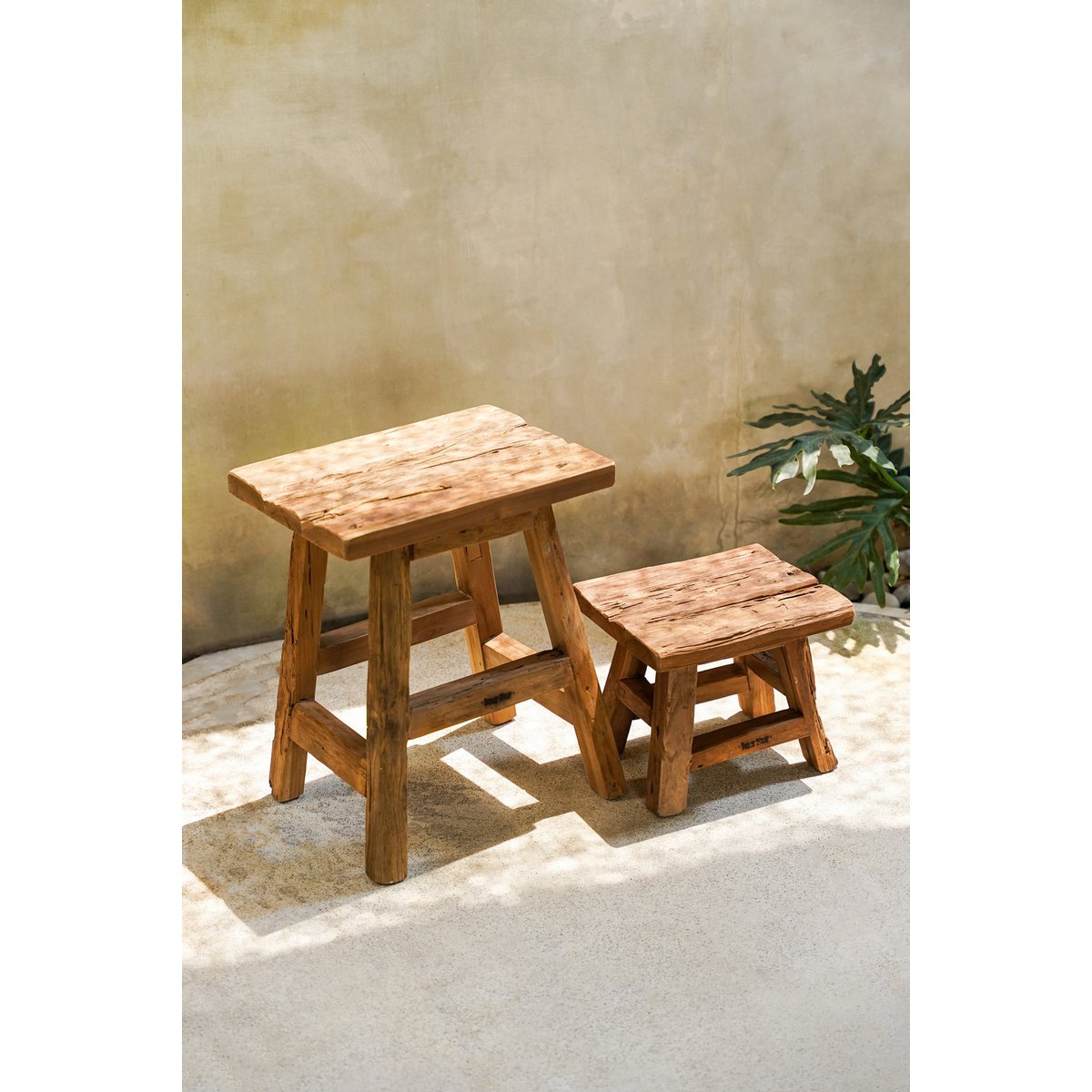 Yoke reclaimed teak stool – tall