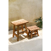 Yoke reclaimed teak stool – tall