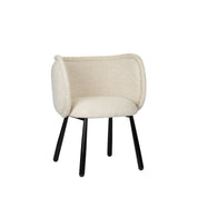 Elegant Hand-Finished Panda Arm Chair in Serene White Pearl