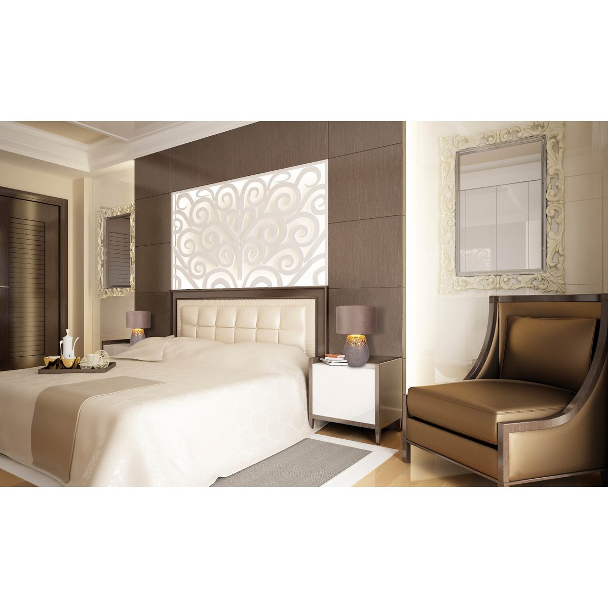 Handcrafted Ceramic Table Lamp in Beige and Gold Design