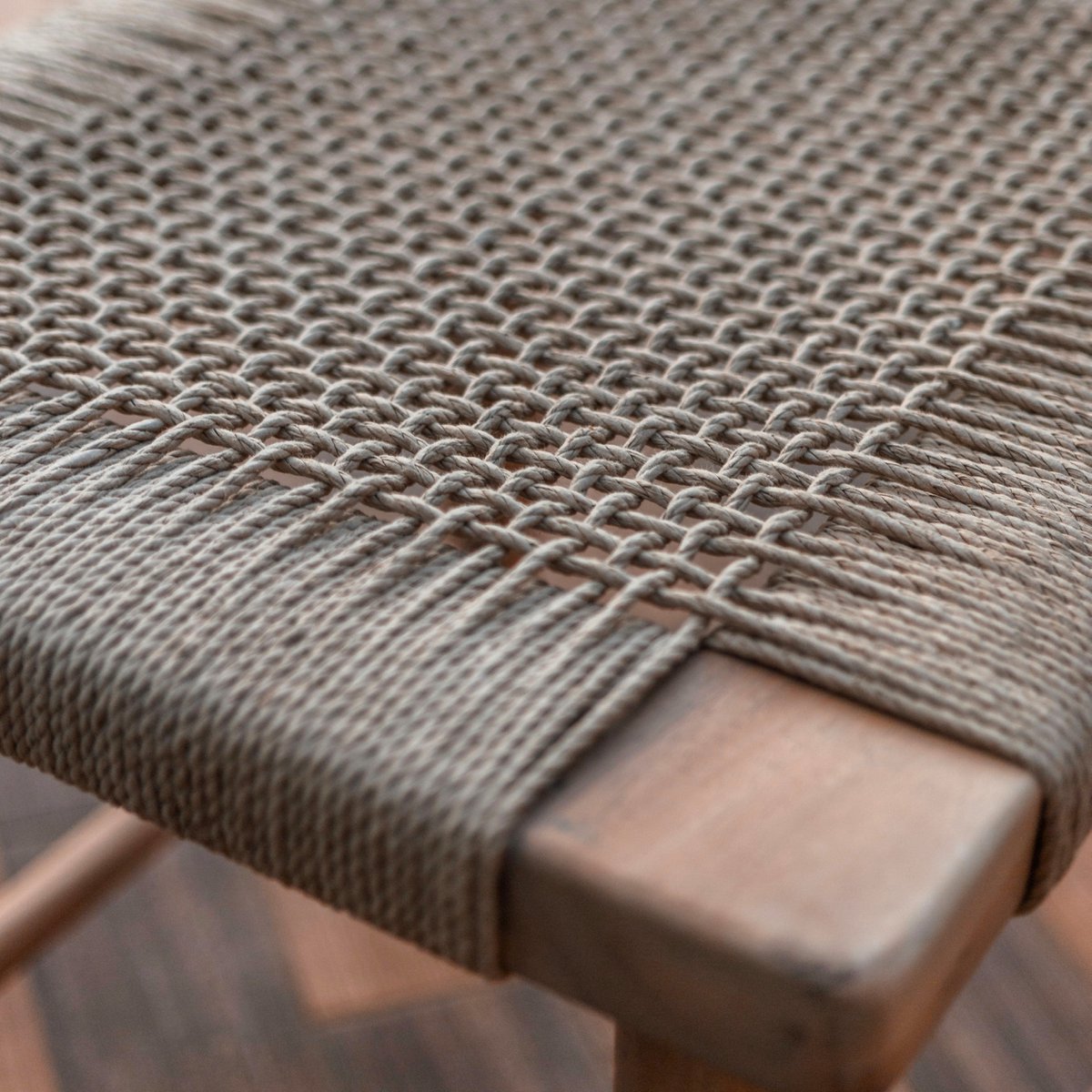 Paper weave brown wood stool