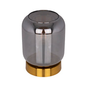 Artisan Crafted Luxury Glass Table Light in Gold and Smoke