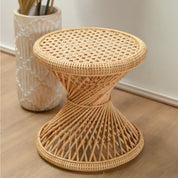 Handmade Rattan Side Table - Timeless Artisan Design, Beige
