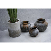 Timeless Artisan Crafted Vase in Antique Grey for Luxury Design