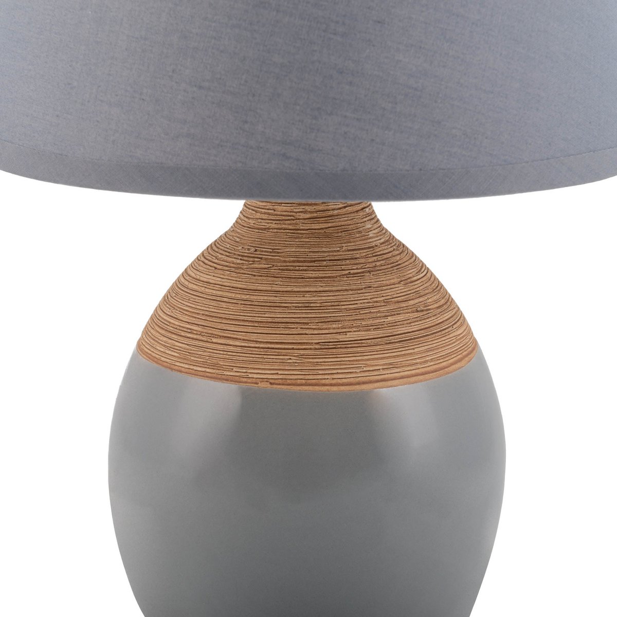 Timeless Handmade Ceramic Table Lamp in Gray, Artisan Crafted