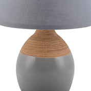 Timeless Handmade Ceramic Table Lamp in Gray, Artisan Crafted