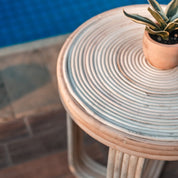Handcrafted Luxury Rattan Side Table - Timeless Artisan Design