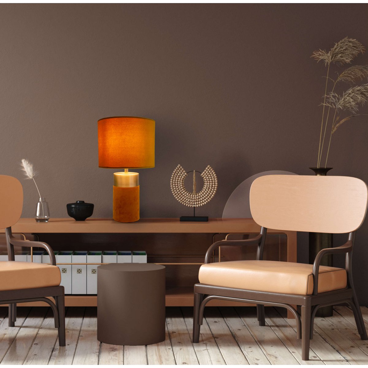 Timeless Handmade Gold and Brown Table Lamp for Luxe Spaces