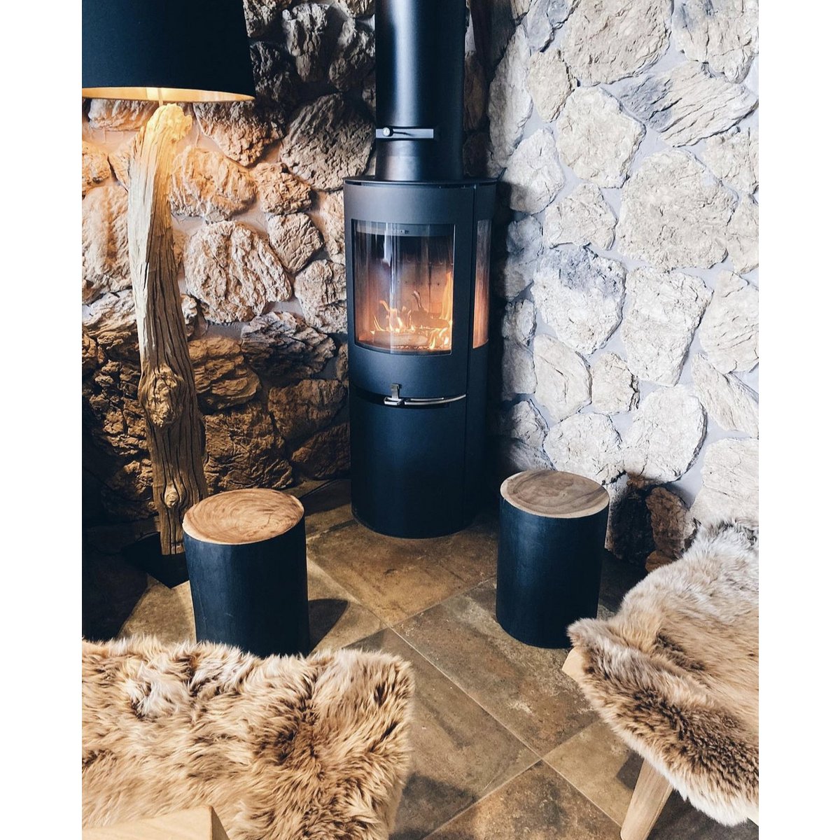 Canyon natural wood stool