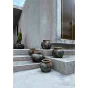 Timeless Artisan-Crafted Luxury Vase in Antique Grey Finish