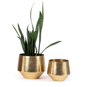 Handmade Brass Hammered Planter - Timeless Artisan Design