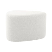 Ada white bouclé pouf