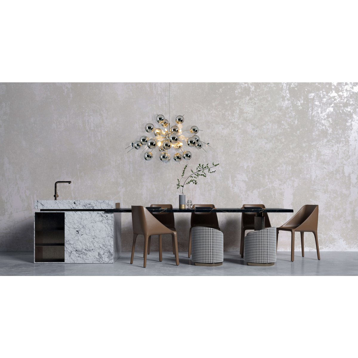 Timeless Artisan Pendant Lamp in Chrome with Natural Elegance